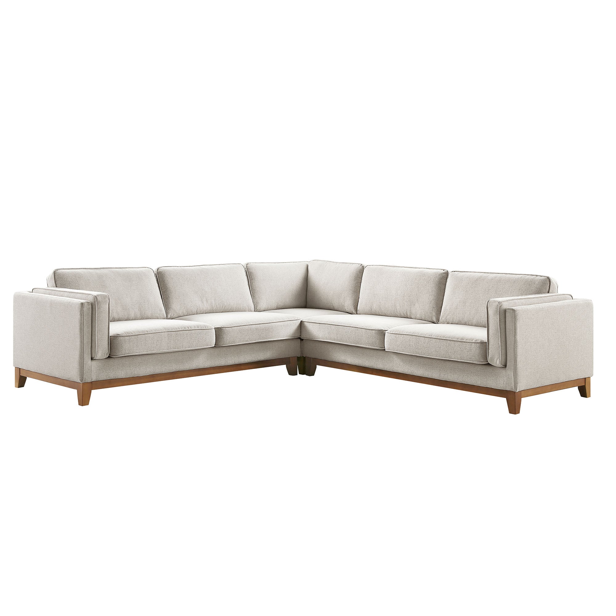 Dipley Oatmeal Woven Fabric Grande Corner Sofa