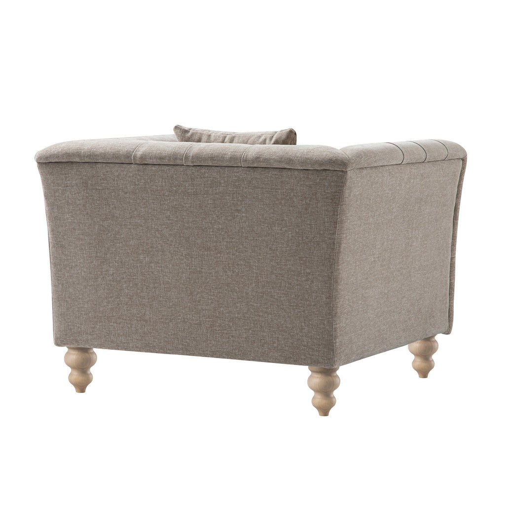 Ashby Chesterfield Armchair, Taupe Chenille