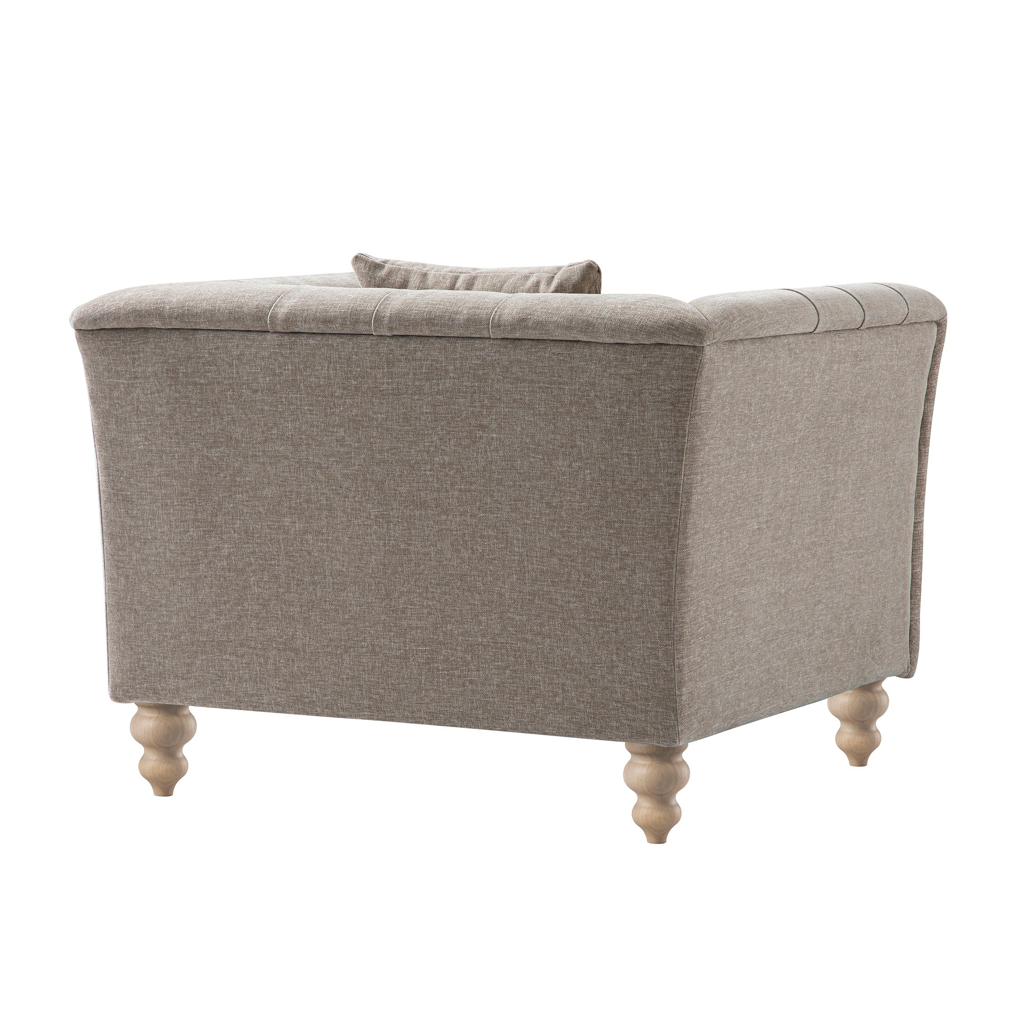 Ashby Chesterfield Armchair, Taupe Chenille