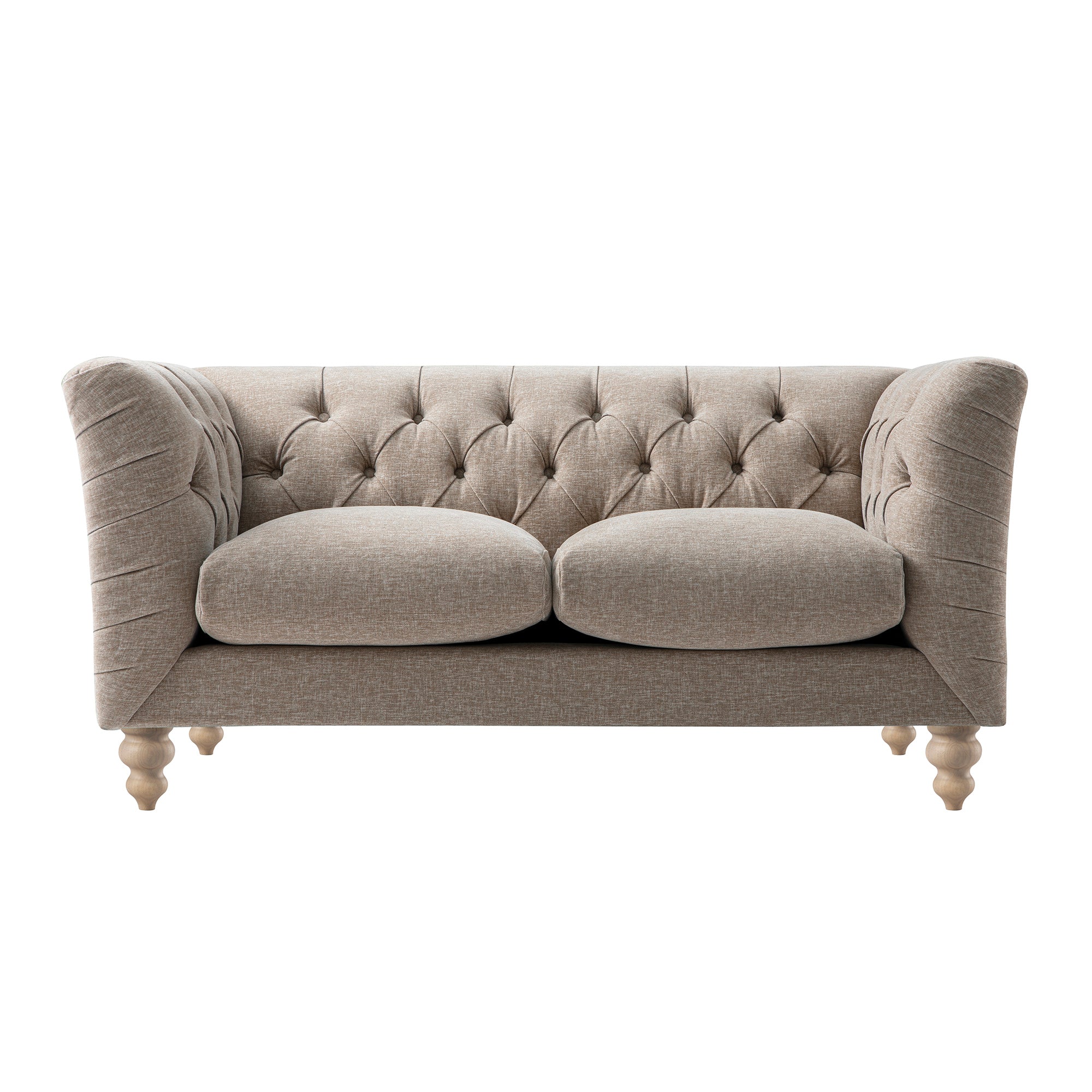 Ashby Chesterfield 2-Seater Sofa, Taupe Chenille