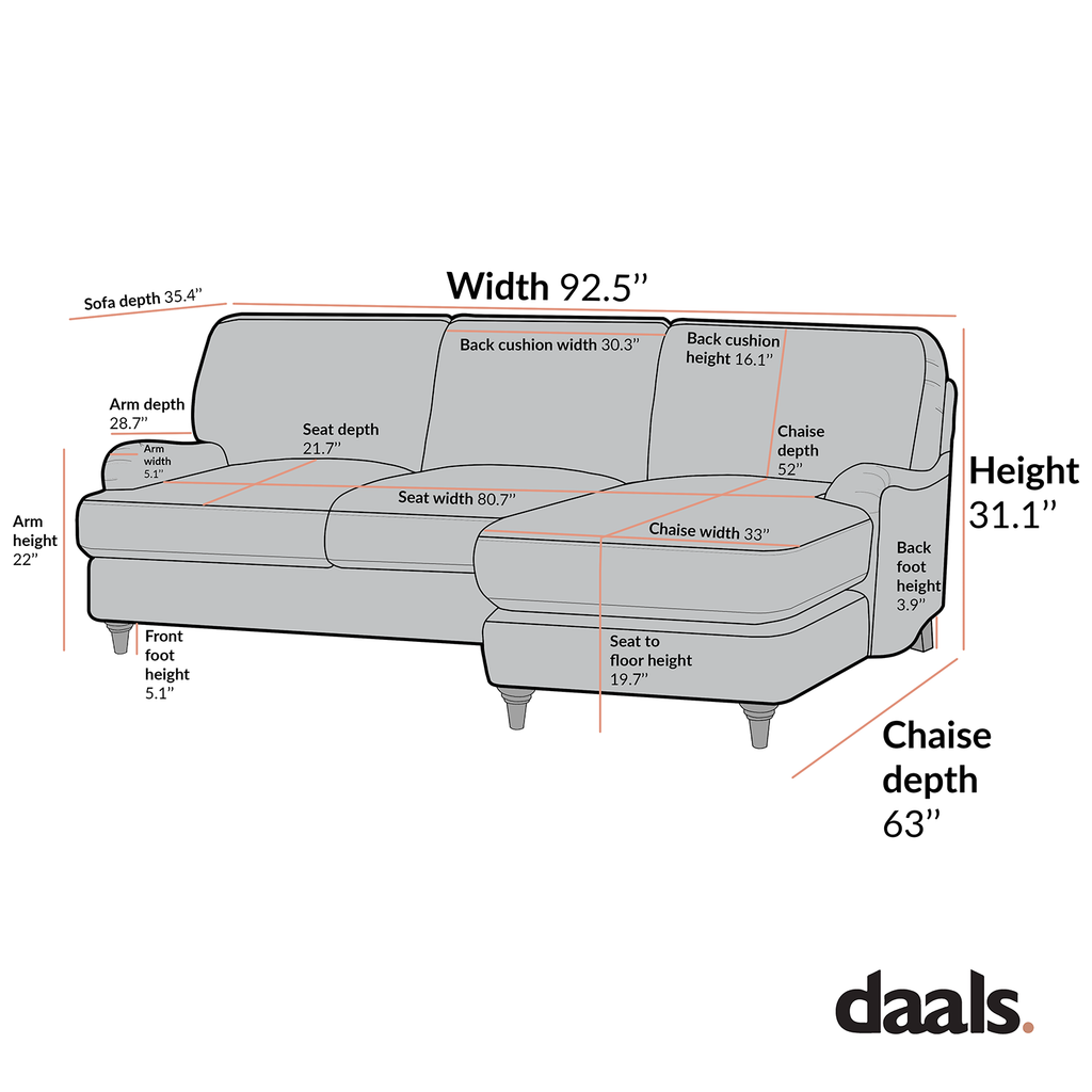 Daphnis Fern Green Velvet Sofa, Grande Chaise Sofa Right Hand Facing