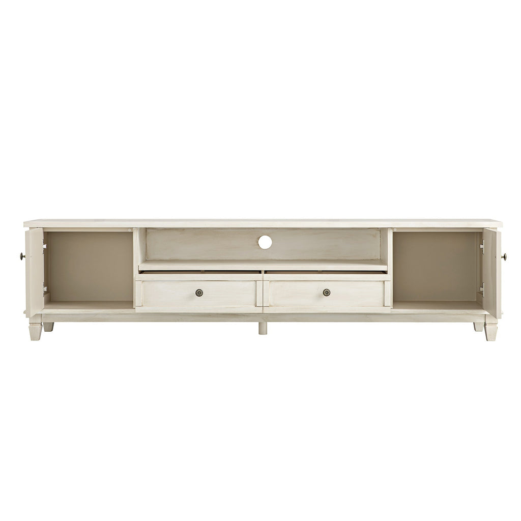 Chantilly Whitewashed 79" Wide TV Stand