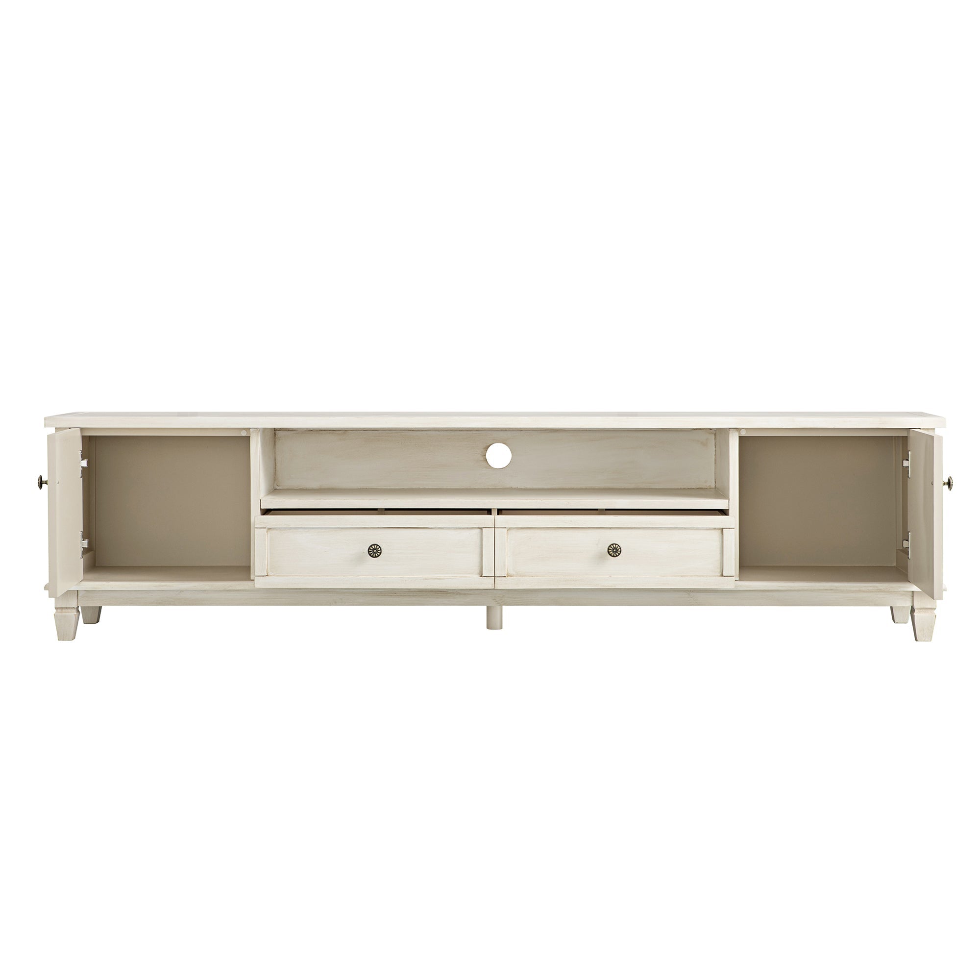 Chantilly Whitewashed 79" Wide TV Stand